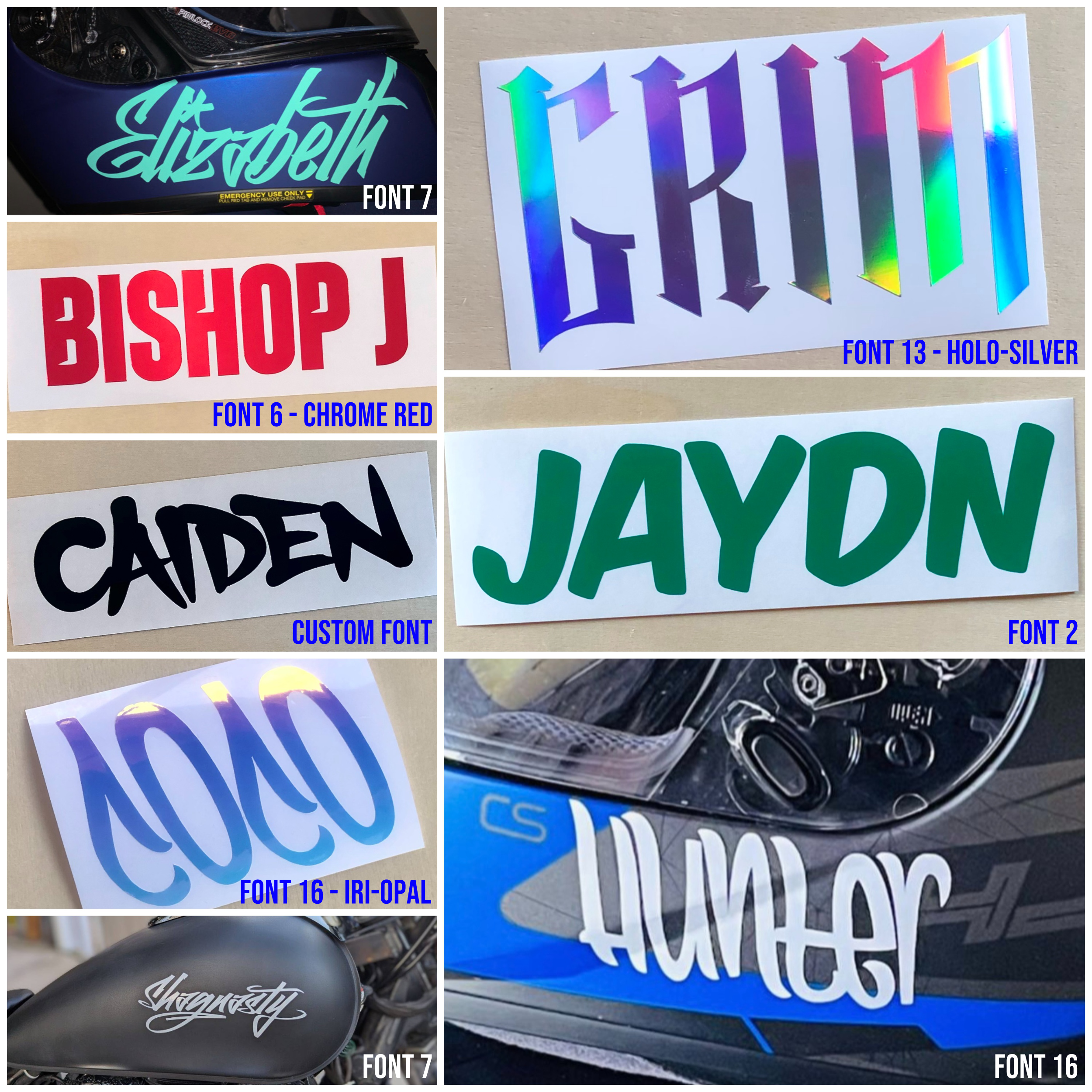 Custom Name Helmet Sticker [Die-Cut Vinyl Decal]