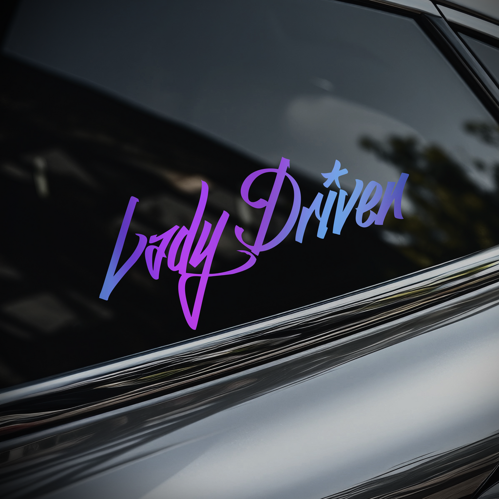 Lady Driven Sticker [Die-Cut Vinyl Decal]