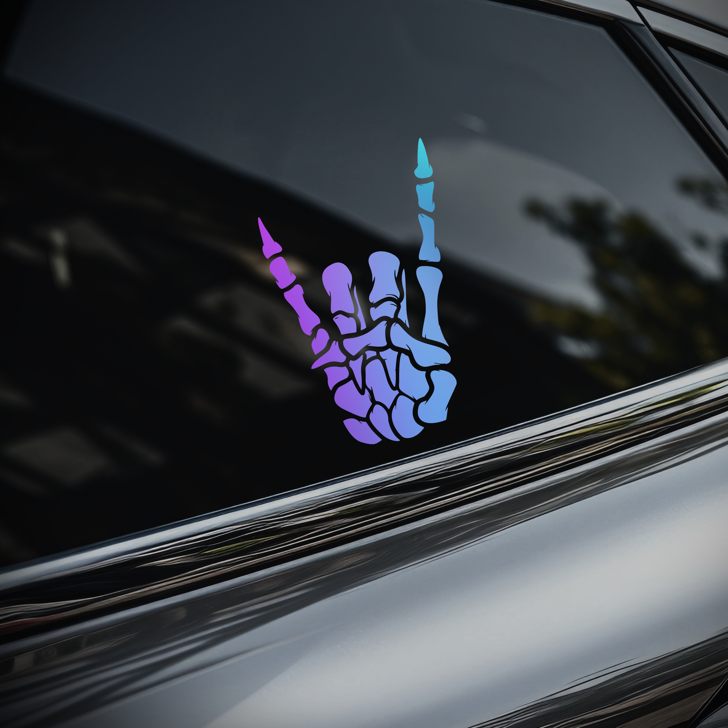 Rock On Skeleton Hand Sticker [Die-Cut Vinyl Decal]